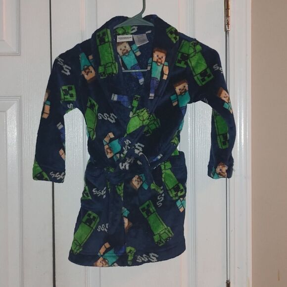 Minecraft boys super soft robe  Sz 4/5 NWOT - Picture 1 of 5